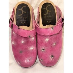 Cape Clogs Bright Pink Star Printed Clogs Kids Sweden Size 11.5